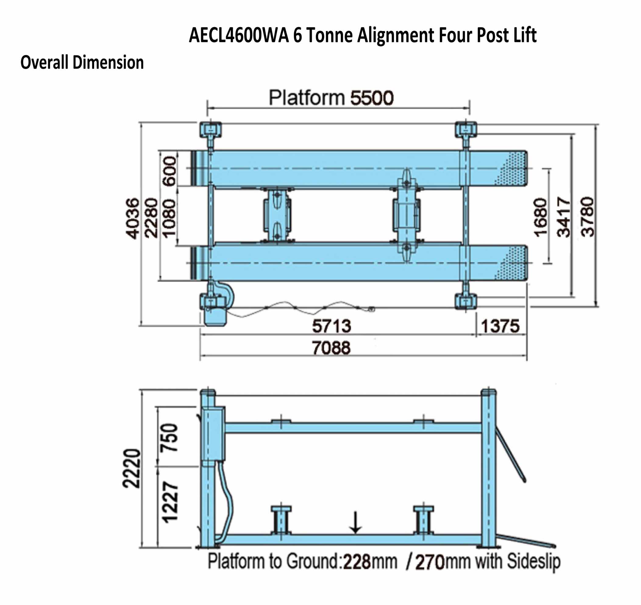 Lifts and Hoists 4 POST 6 TONNE WHEEL ALIGNER LIFT WITH JACKING