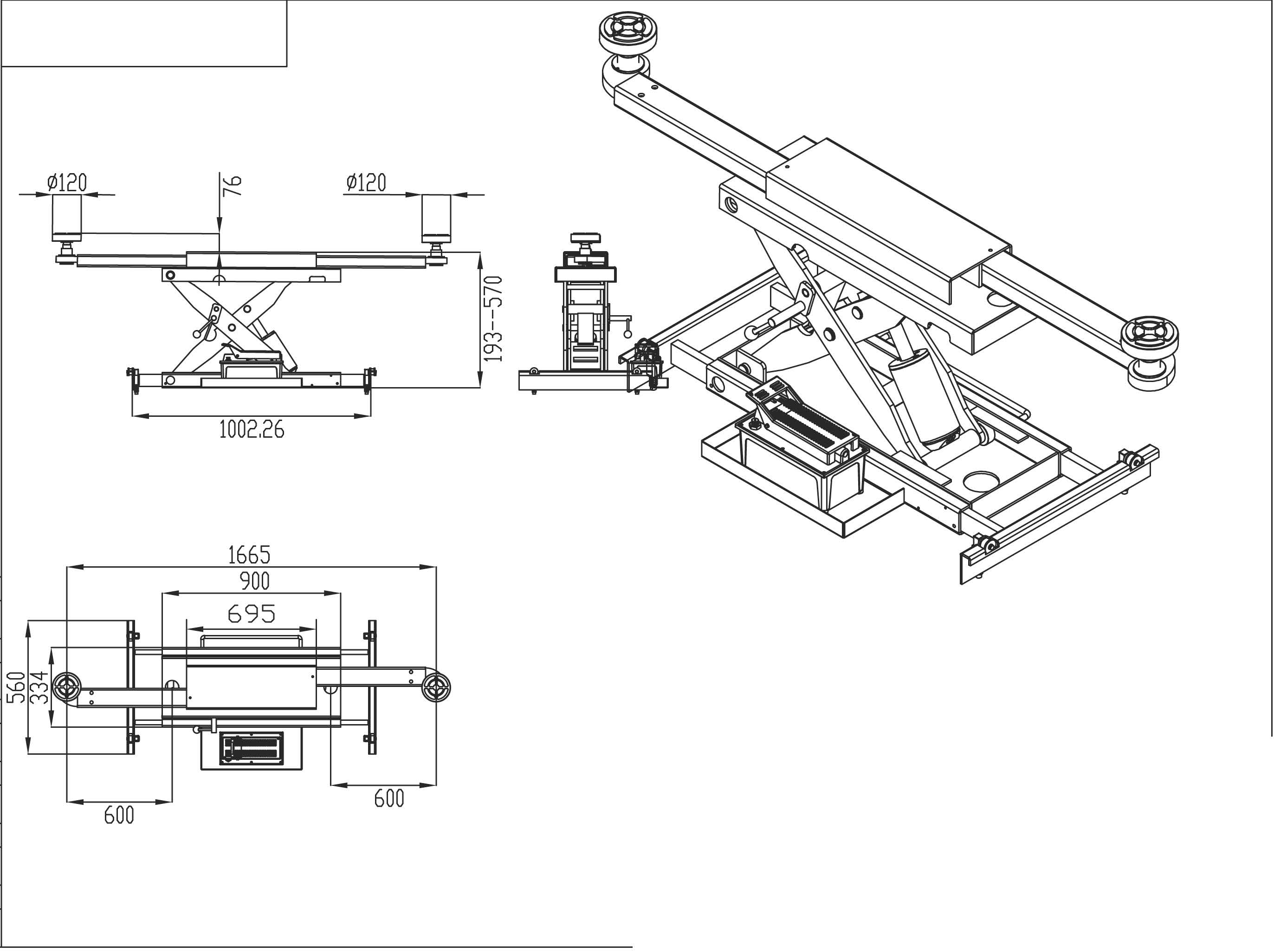 Lifts and Hoists 4 POST 6 TONNE CARAVAN AND RV WHEEL ALIGNER LIFT